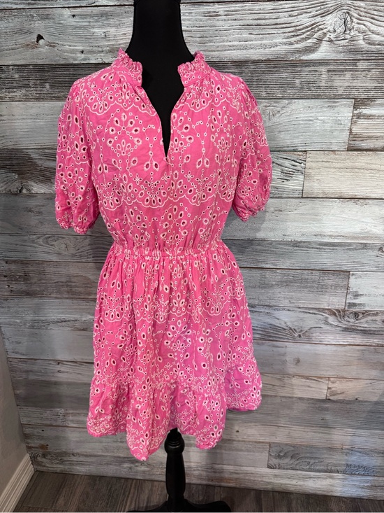 Sugarlips Dresses & Skirts - Sugarlips Pink Eyelet Ruffle Waist Mini Dress